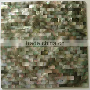 Black Mother of Pearl Shell Mosaic Brick Tile for Home ,bathromm Decor thumbnail-2