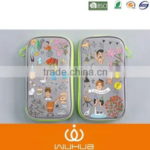 Lovely Flat Pen Case Digital Print Leather Pencil Bag thumbnail-1