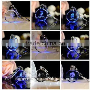 Unique Design Customized Light up Key Chains for Gift Popular Crystal Mini Led Light Keychain thumbnail-1