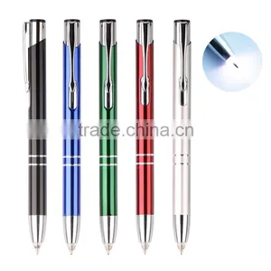 Hot Multicolor Mental Ball Pen With LED Light Pen thumbnail-3