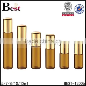 8ml Amber Essential Oil Glass Bottles, 304 Metel Rolloer thumbnail-5