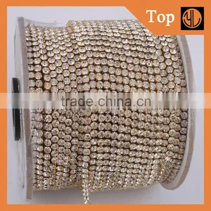 Wholesale Rhinestone Sliver&gold Plated Cup Chain in Roll thumbnail-4