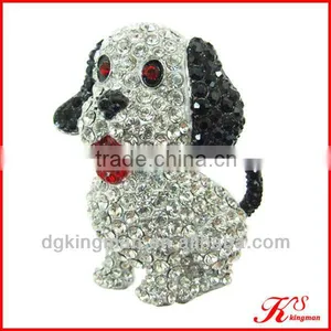 New Fashion Austrian Crystal Dog Brooch thumbnail-1