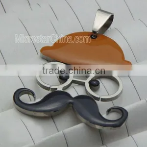 PND1996 High Quality Stainless Steel Enamel Beard Pendants thumbnail-4