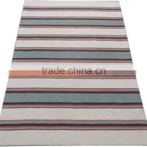 Stripes Designs Hand Loom Cut Pile Wool Rugs thumbnail-1