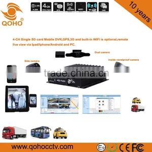 Single 4-CH SD Mobile DVR With 3G GPS For Subways , Taxi , Car thumbnail-1