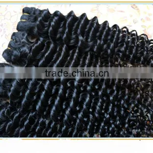 Wholesale Fashion Deep Wave Unprocessed 100% Cheap Virgin Indian Human Hair Extensions/weft/weaving thumbnail-1