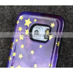 C&T Gold Foil Star 2in1 Hybrid Dual Layer Plastic Hard Shell and Fexible TPU Protective Case for Smasung Galaxy S6 Edge thumbnail-6