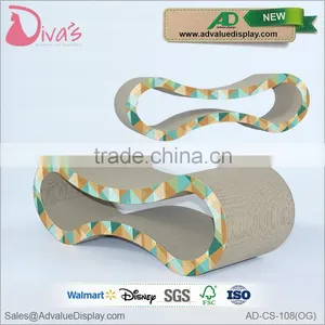 Wholesale Pet Toy Product Manufacturer Corrugated Indoor Cat House Cardboard Cat Scratcher With Catnip thumbnail-6