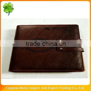 2013 Dark Brown a5 Personalized Embossing Promotion Pull up Leather Diary With Closure for Company Advertisement thumbnail-1