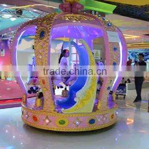 Crown Carousel Funny Children Games Ride Small Coin Operated Musical Carousel thumbnail-1
