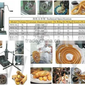 Manual 3L Churro Machine With Hollow Nozzle and Plain Nozzle For Sale thumbnail-6