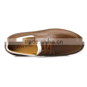 Mens Patent Leather Brown Safety Shoes Men Elevating Shoes thumbnail-3