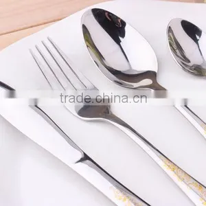 High Grade Gold Plated Stainless Steel Flatware Set Wholesale Gold Knife Fork Set KX-S148 thumbnail-6