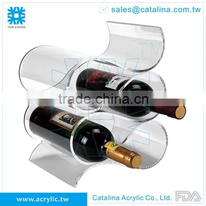 ACRYLIC MIRROR THREE BOTTLES WINE RACK thumbnail-6