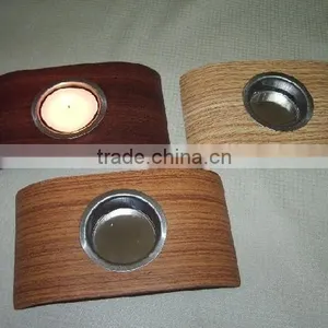 1 Hole Candle Holder With Inner Box, Assorted Color, Made From Renewable Palm Wood thumbnail-1