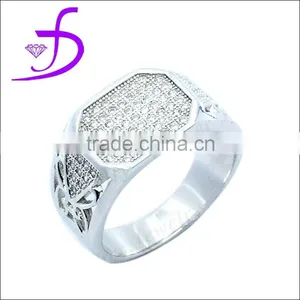 Wholesale 925 Silver Micro Pave Zircon Men Ring thumbnail-1