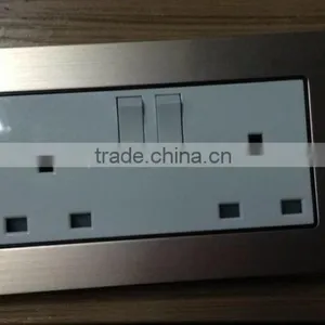 Glass Panel 13A Double Switched Socket,13A Double Switched UK Socket thumbnail-1