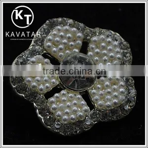 Good Quality NK001 Metal Flower Lead Free Metal Shank Rhinestone Buttons thumbnail-4