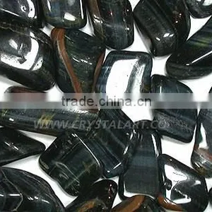BLACK TIGER EYE TUMBLED PEBBLES STONE thumbnail-1
