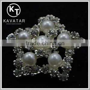 Good Quality NK010 Metal Rhinestone Button With Pearl for Clothes thumbnail-2