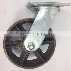 Good Quality Heavy Duty Cast Iron Wheel Top Plate Caster thumbnail-1