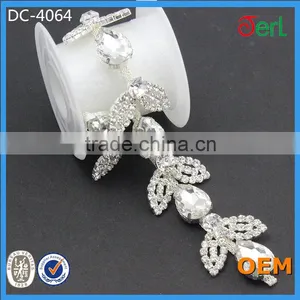 2016 New Arrival Beaded Crystal Chain Trimming for Wedding Dress Belt Designs thumbnail-1