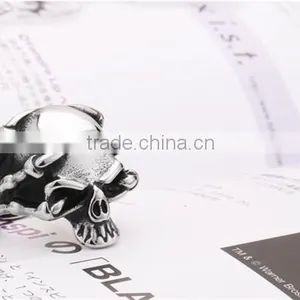 2016 Custom Design Gothic 316L Titanium Steel Devil Skull Ring thumbnail-3
