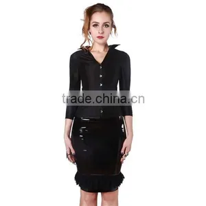 Fashion Woman Sexy Faux Tight Cheap Leather Dresses thumbnail-1