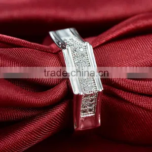 925 Sterling Silver Ring Inlay Diamond,silver Ring Designs for Girl thumbnail-4