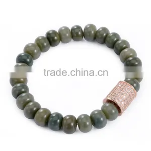 2016 Hot Handmade Fashion Tibetan Jewelry Green Bracelet Bangle Bead With Diamond thumbnail-4