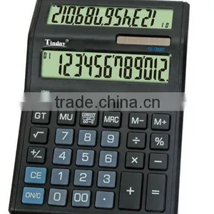 Promotional Item for Shcool Office Dual Power Large Diplay 12-digit Electronic Calculator Double Dual Screen Calculators thumbnail-1