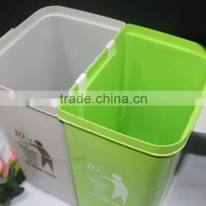 Colourful 2 Compartment 10 Liter Plastic Dustbin. Suitable to be Used as Office Dustbin, Toilet Dustbin, Sanitary Dustbin thumbnail-5