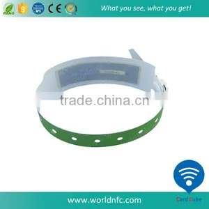 Logo Print One Time Use Paper 13.56Mhz NTAG213 RFID NFC Wristband thumbnail-3