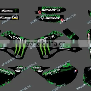 DST0224 POWER TEAM GRAPHICS & BACKGROUNDS DECALS STICKERS Kits for KAWASAKI KX125 KX250 1999 2000 2001 2002 thumbnail-1