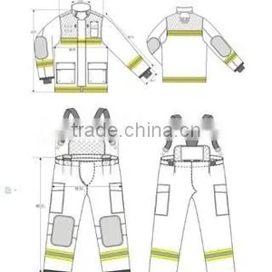 Europe Standarda Fire Fighting Uniform / EN 469 Firesuit thumbnail-2