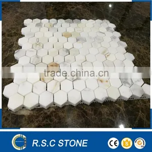 Calacatta Gold Marble Hexagon Polished Mosaic thumbnail-1