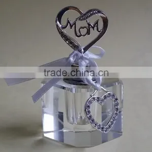 Small Empty Crystal Perfume Bottle With Jewelled Metal Alloy Handle for Mother's Day thumbnail-1
