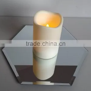 Hexagon Beveled Mirror Candle Pillar Plate thumbnail-1