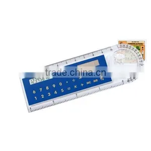 Super 10cm Plastic Ruler Calculator and Magnifier thumbnail-1