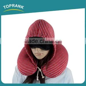New Design Custom Printed Pillow Case U Shape Travel Hoodie Neck Pillow Travel Hooded Pillow With Sweatshirt Hat thumbnail-6