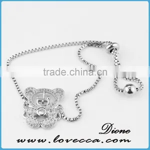 24Kt Gold Bracelet Micropave CZ Girls Gold Chain Bracelet thumbnail-6