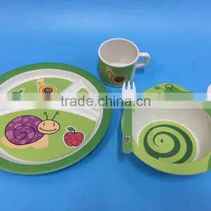 HOT SALE ECOFRIENDLY BAMBOO FIBER CHILD DINNER SET thumbnail-1