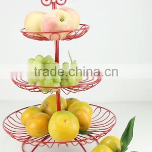 New Flexible 2 3layers Wire Fruit Basket/steel Decor Basket/candy Basket thumbnail-1