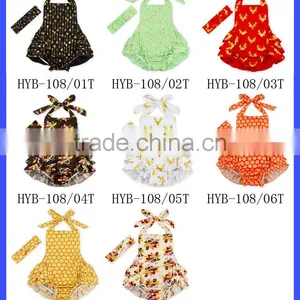 Mint Cotton Baby Toddler Ruffle Icing Romper thumbnail-6