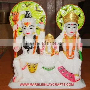 Alabaster Marble Shiva Parivar God Statue With Ganesha thumbnail-1