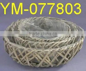 Cheap Handmade Willow Flower Pot ,Gray Wash. thumbnail-1