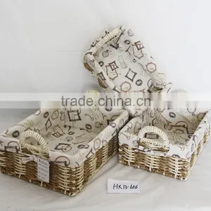 Handmade Weave Beautiful Maize Peel Storage Basket With Lining thumbnail-1