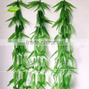 GNW FLV20 China Factory Wholesale Artificial Willow Leaves Vine Garland Silk Material for Bedroom Decoration thumbnail-1