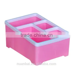 Plastic Cosmetic Organizer Pink Display Case Box Office Desk Dividers Storage Box thumbnail-1